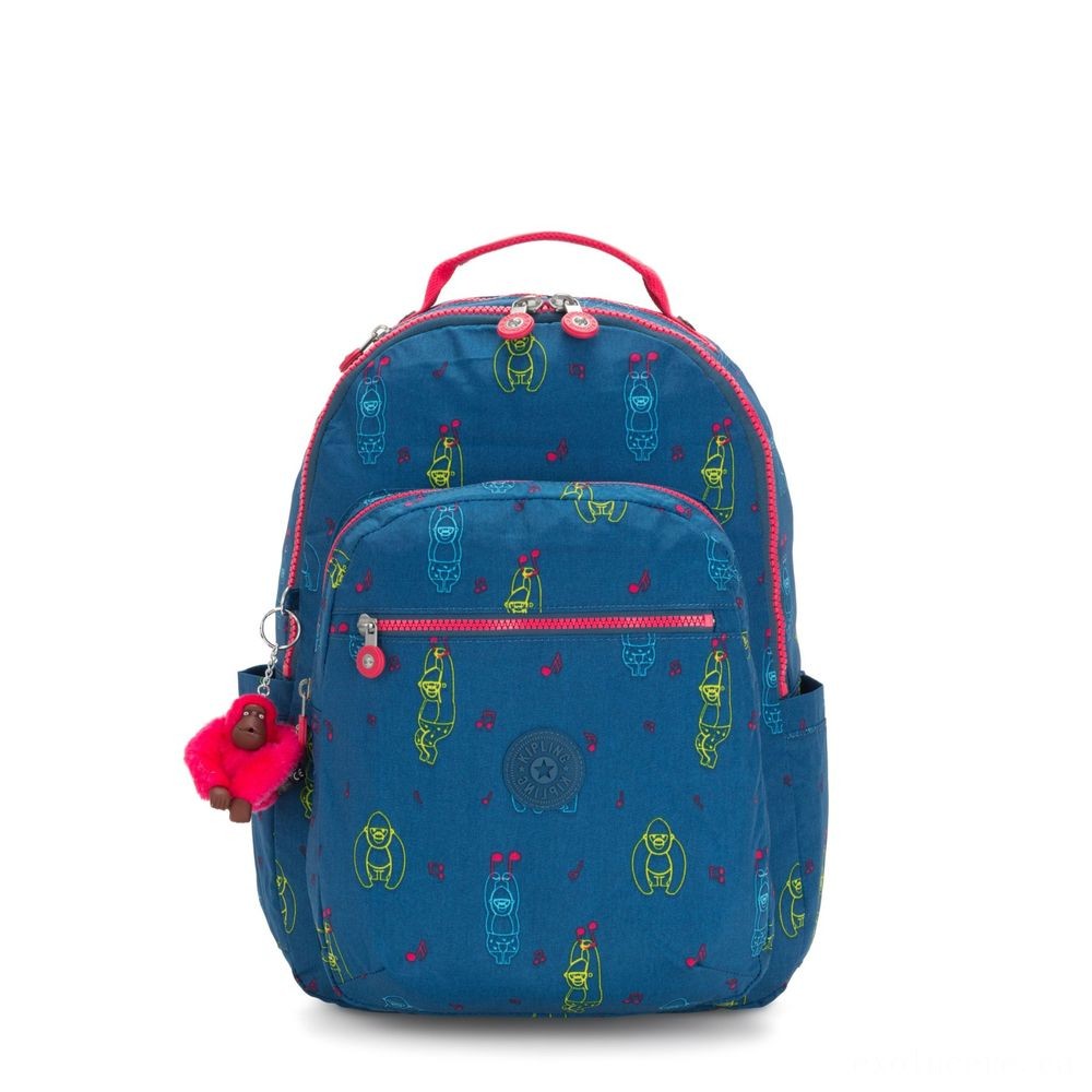 Kipling SEOUL Large Backpack along with Laptop Protection Rocking Ape.