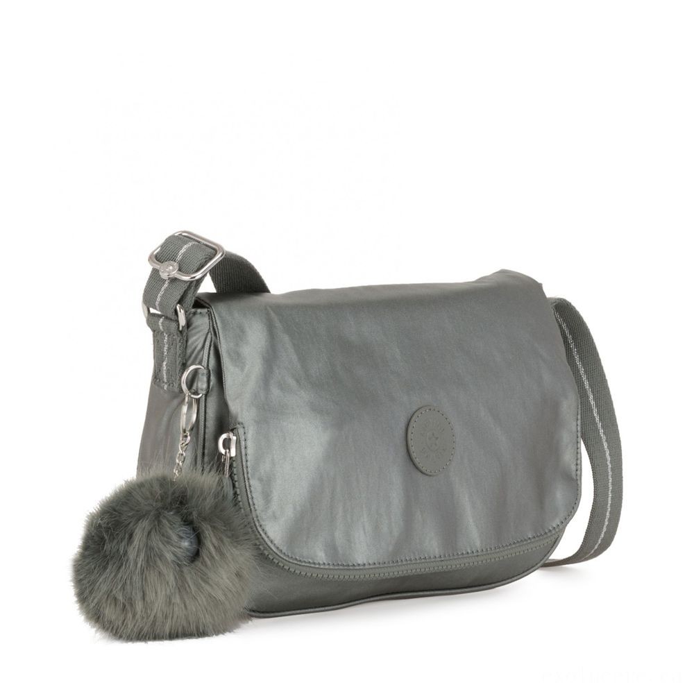 Half-Price - Kipling EARTHBEAT S Small Cross Physical Body Handbag Metallic Stony. - Extravaganza:£19[jcbag5403ba]