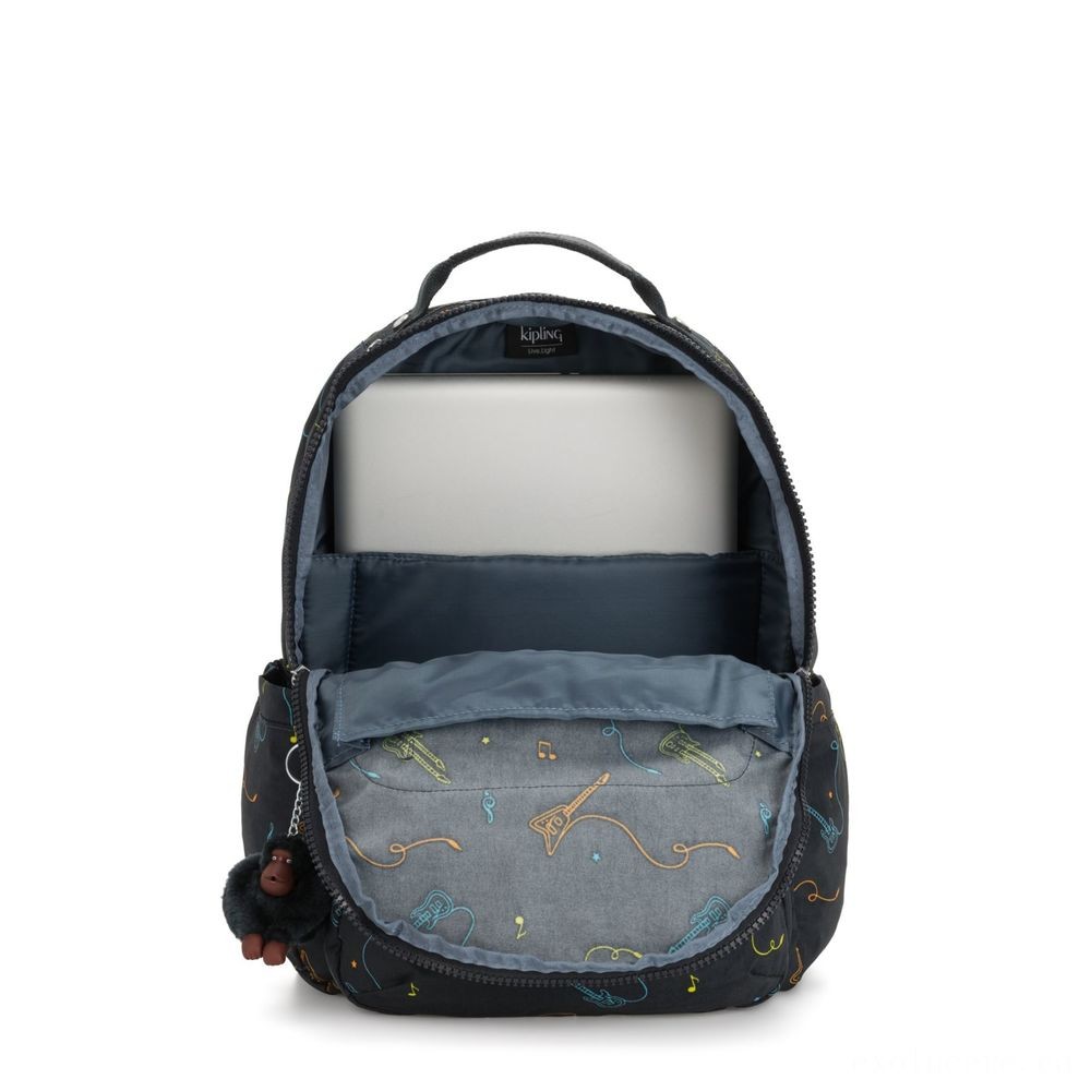 Kipling SEOUL Large Backpack along with Laptop Protection Rock On.