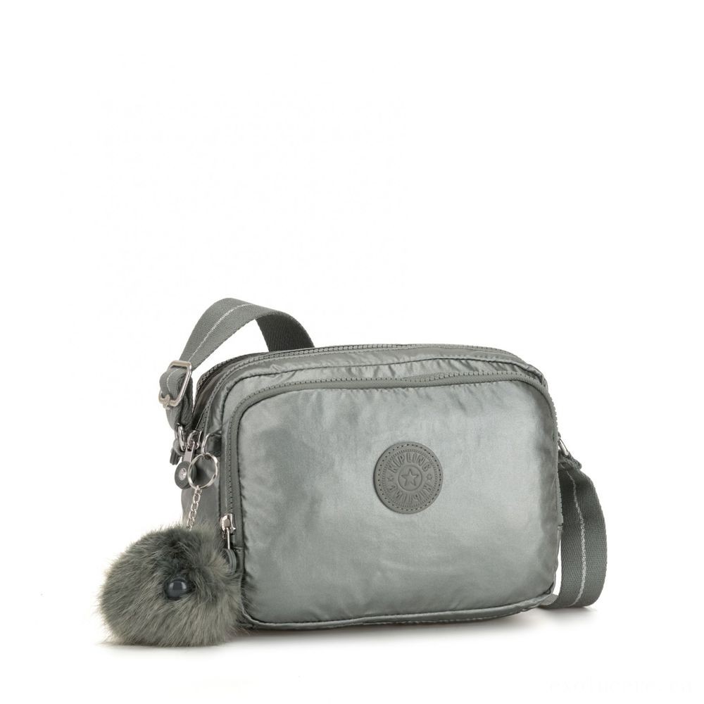 January Clearance Sale - Kipling SILEN Small All Over Physical Body Shoulder Bag Metallic Stony. - Spree:£21