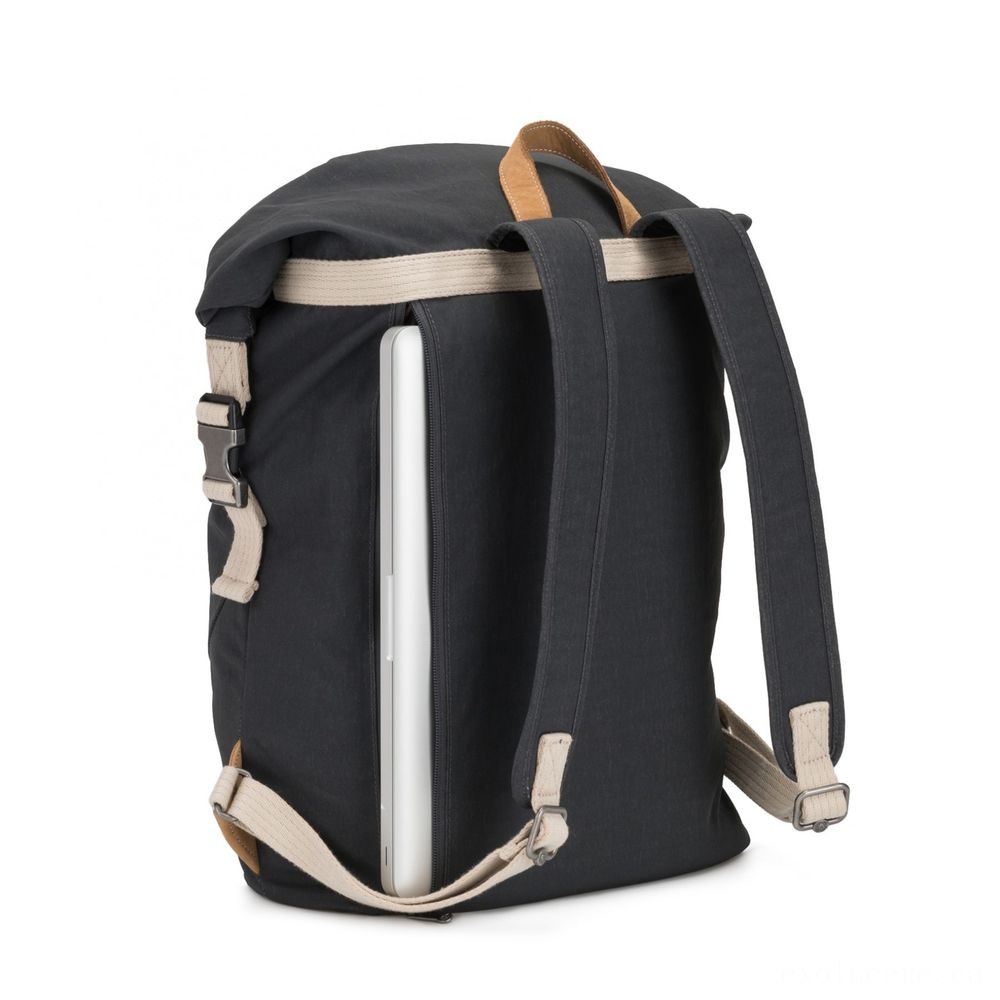 Kipling REDRO Big extensible knapsack along with laptop compartment Laid-back Grey.