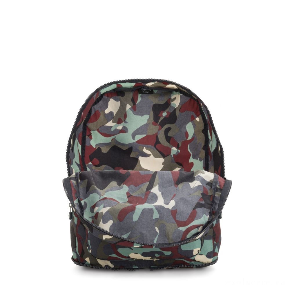 Kipling EARNEST Huge Collapsible Backpack Camouflage Sizable.