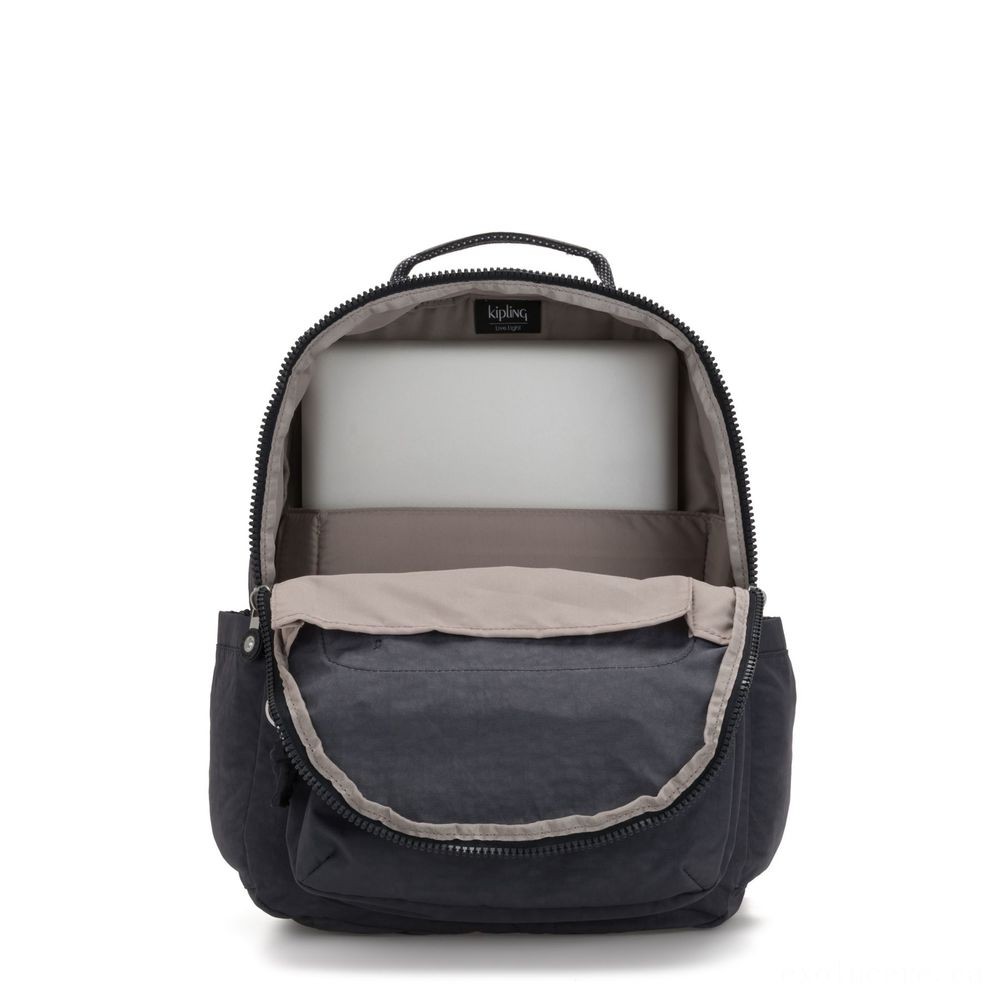 Cyber Monday Sale - Kipling SEOUL Sizable knapsack along with Notebook Protection Night Grey. - Weekend Windfall:£31