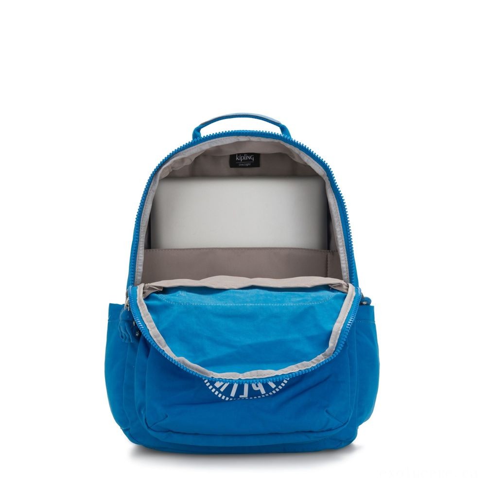 Garage Sale - Kipling SEOUL Water Repellent Backpack with Laptop Computer Chamber Methyl Blue Nc. - Spree-Tastic Savings:£34