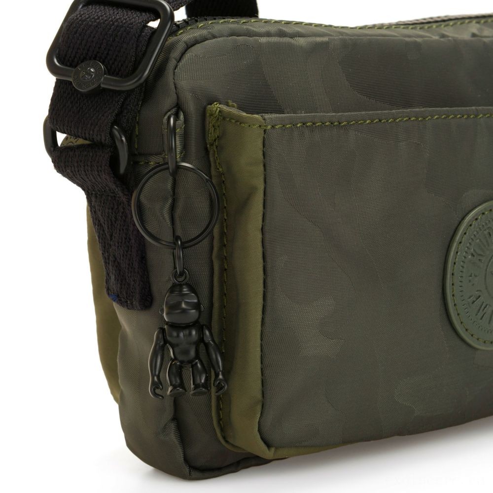 Kipling ABANU Mini Crossbody Bag with Flexible Shoulder Strap Silk Camo.