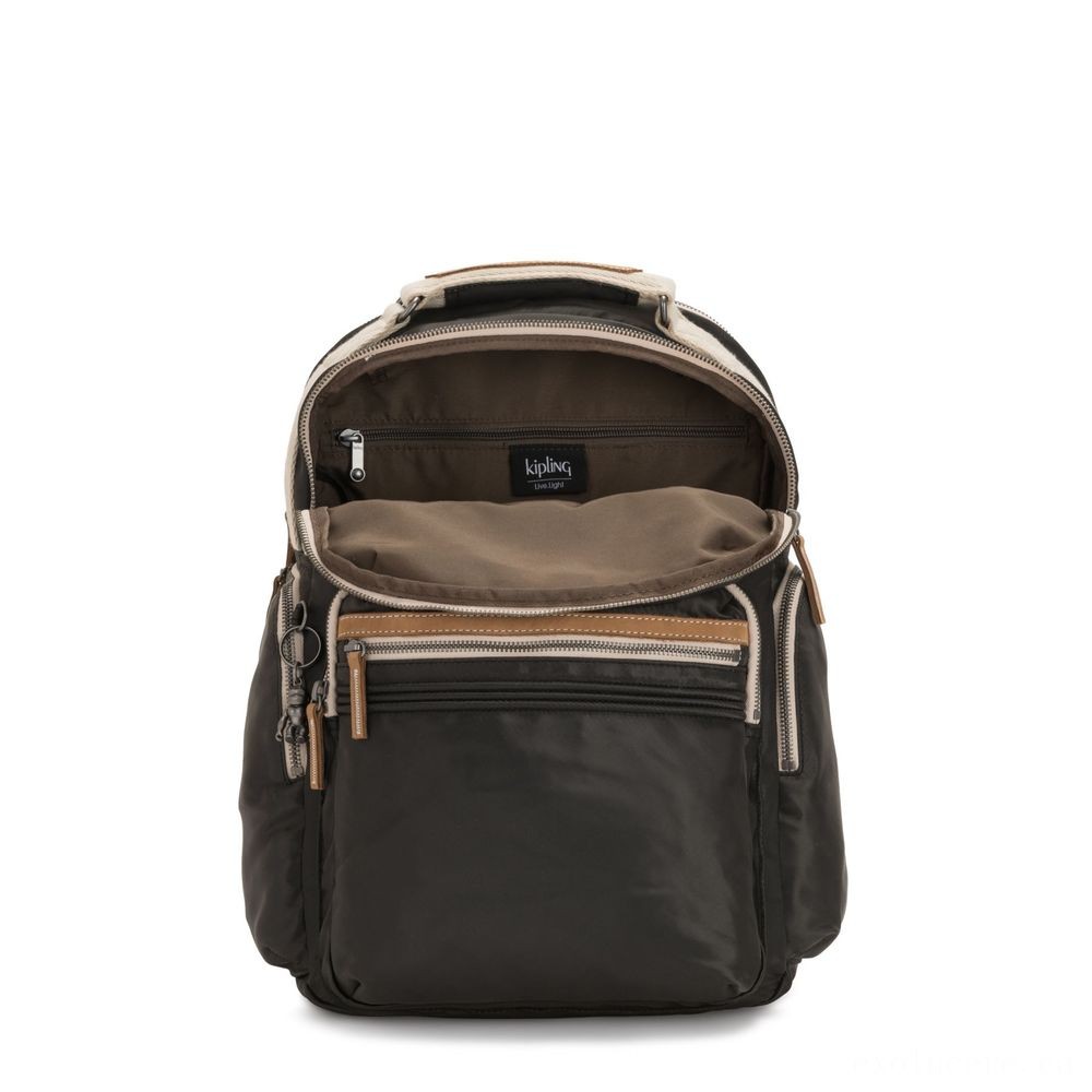 Holiday Gift Sale - Kipling OSHO Huge backpack with organsiational wallets Fragile Black. - Online Outlet X-travaganza:£48