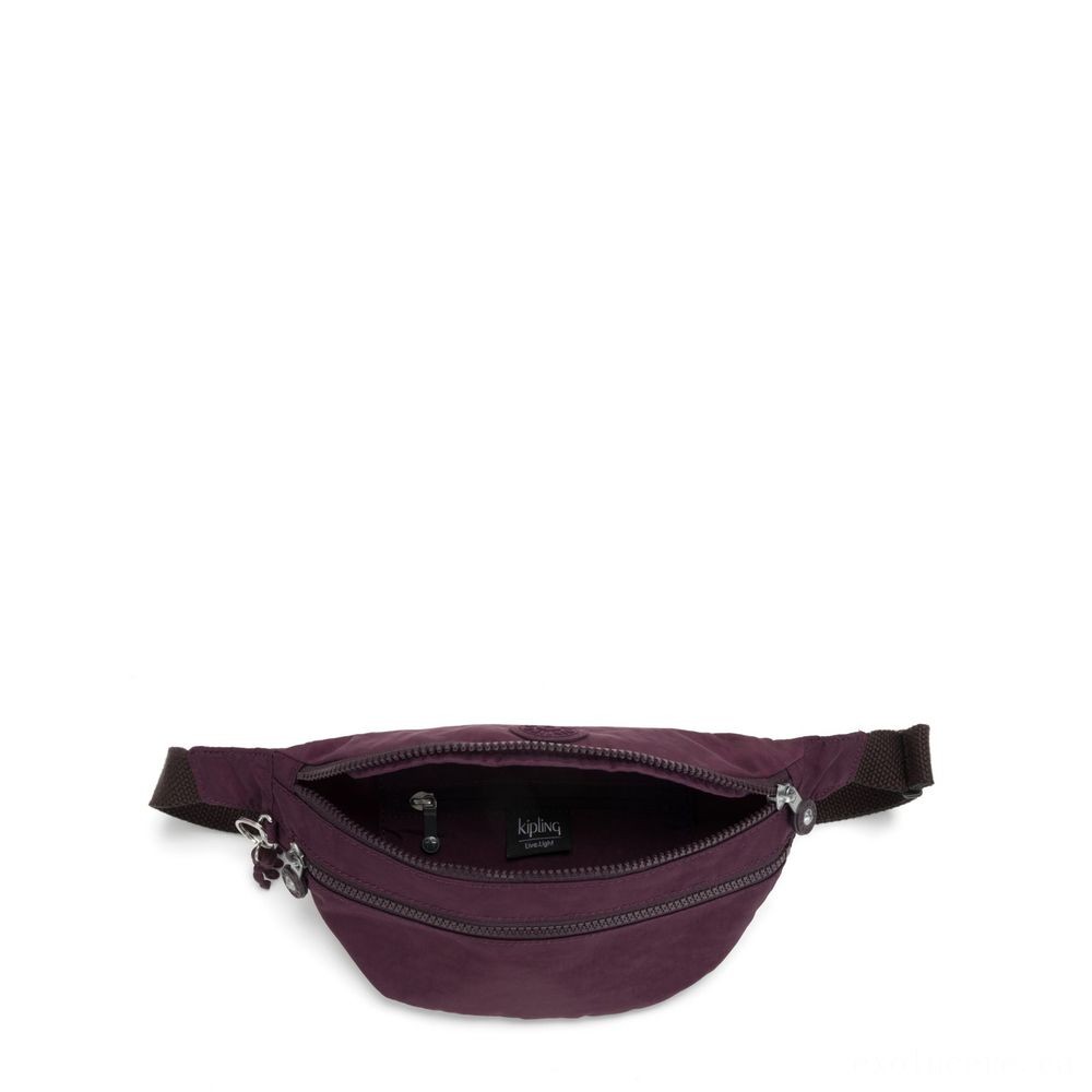 VIP Sale - Kipling SARA Medium Bumbag Convertible to Crossbody Bag Dark Plum. - Clearance Carnival:£23