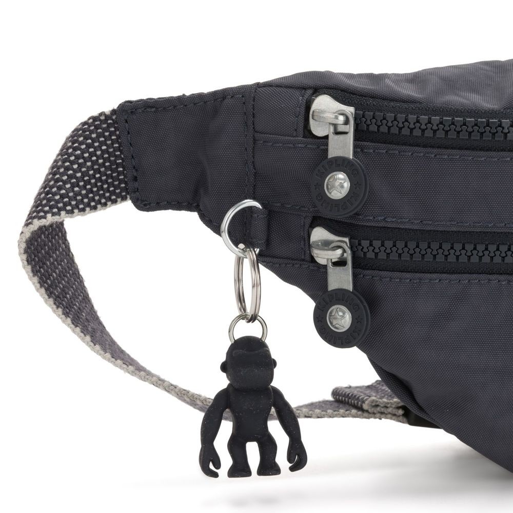 Kipling SARA Medium Bumbag Convertible to Crossbody Bag Night Grey.