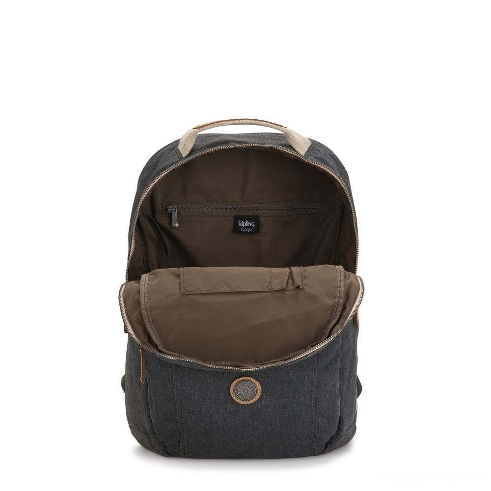 Kipling TROY Large Knapsack along with padded notebook compartment Casual Grey.