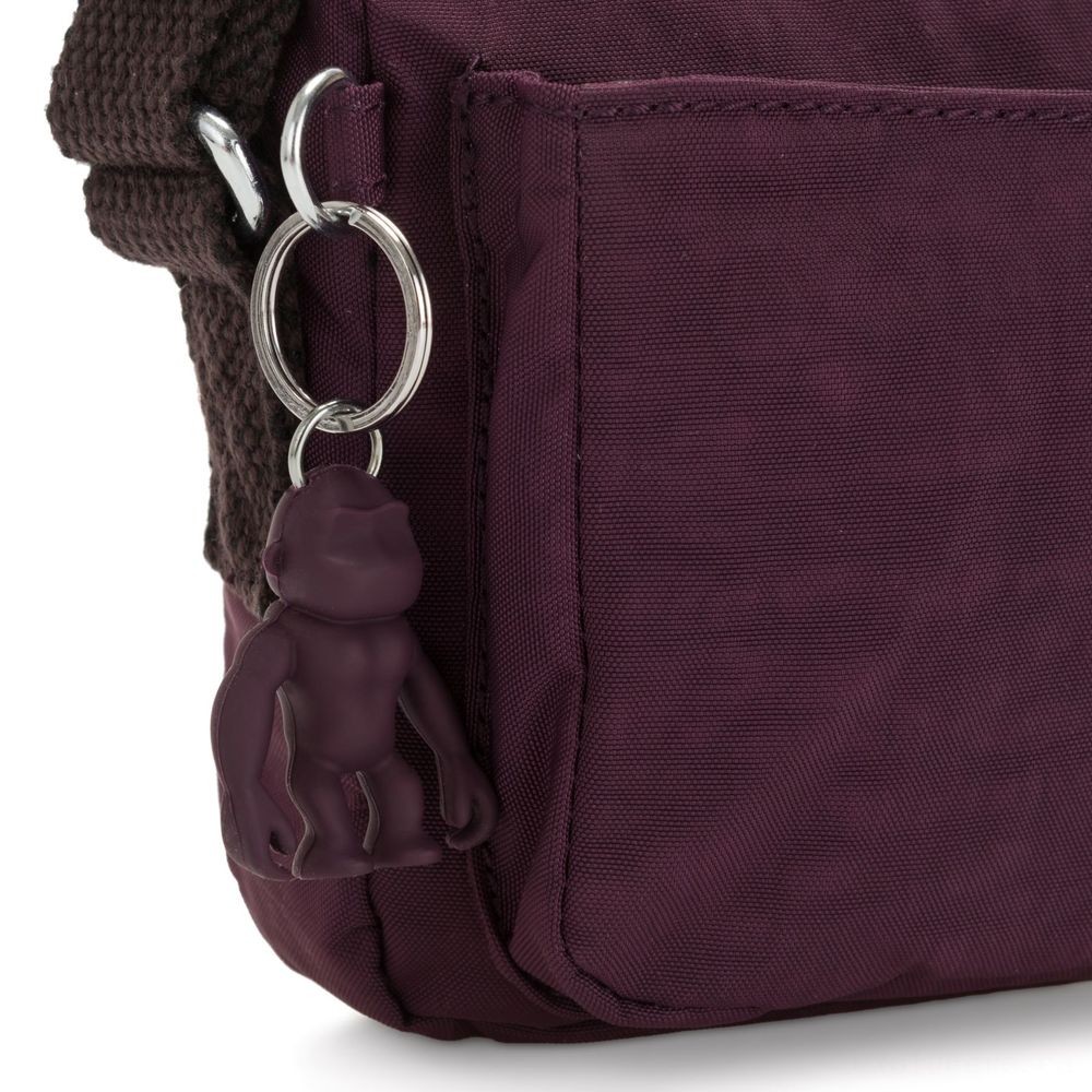 . Kipling ABANU Mini Crossbody Bag with Flexible Shoulder Band Dark Plum.
