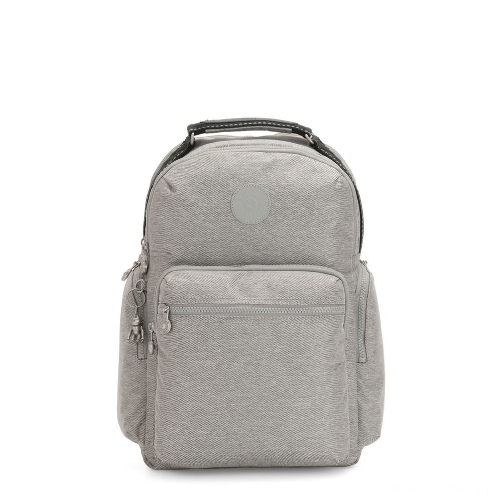 Kipling OSHO Huge backpack with organsiational wallets Chalk Grey.