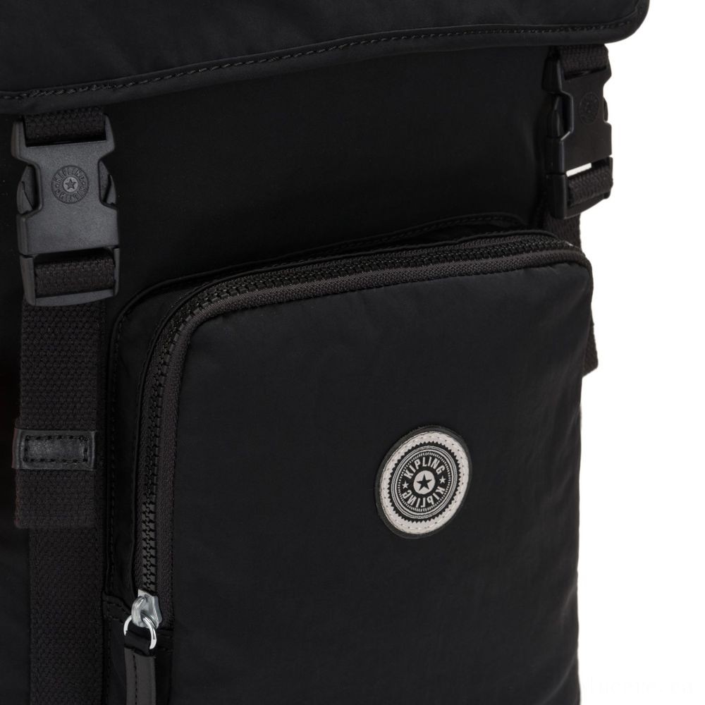 Kipling YANTIS Sizable knapsack along with pushbuckle fastening and laptop security Brave Black.
