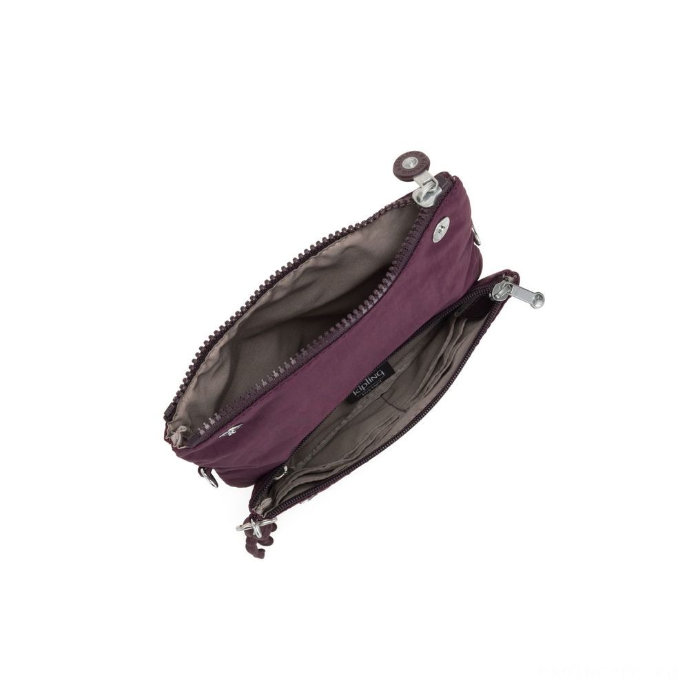 Online Sale - Kipling LYNNE Small Crossbody Bag along with Detachable Flexible Shoulder band Dark Plum. - Friends and Family Sale-A-Thon:£19[sibag5452te]