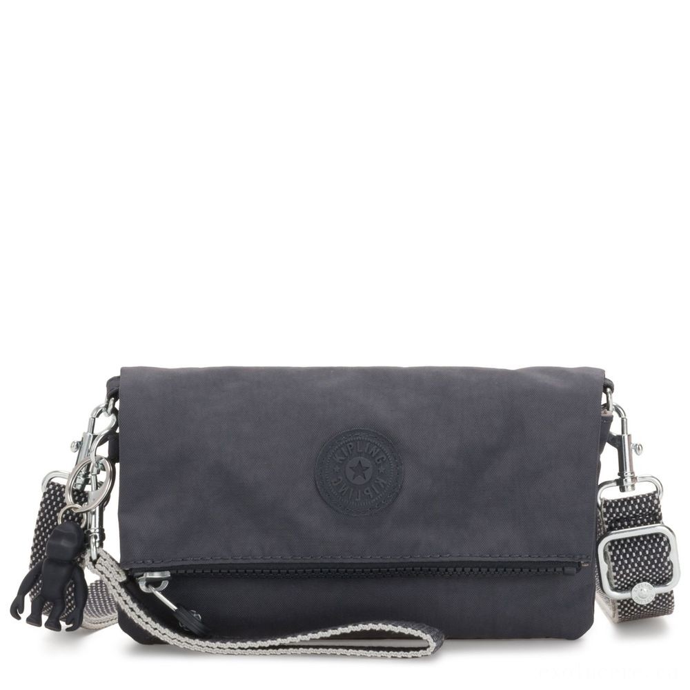 Kipling LYNNE Small Crossbody Bag along with Easily removable Modifiable Shoulder band Night Grey.