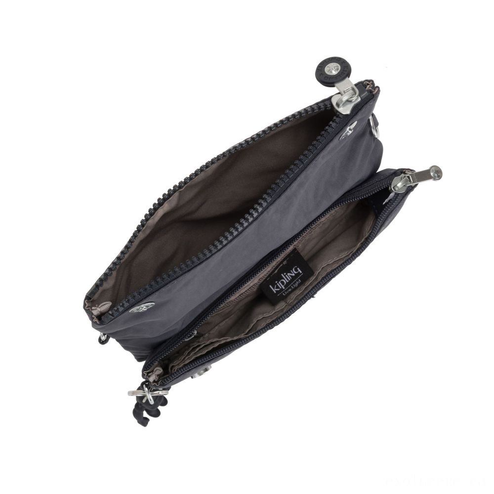 Kipling LYNNE Small Crossbody Bag with Easily removable Adjustable Shoulder strap Evening Grey.
