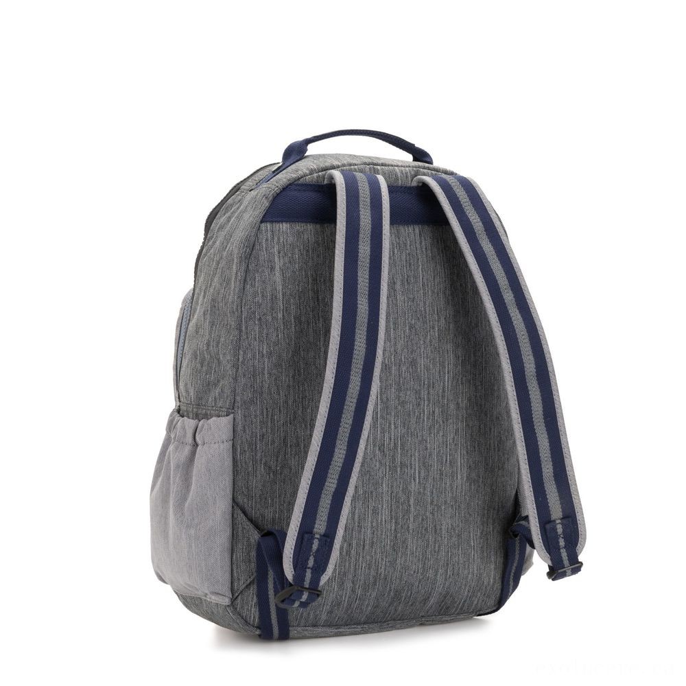 Kipling SEOUL GO Large Backpack along with Notebook Security Ash Jeans Bl