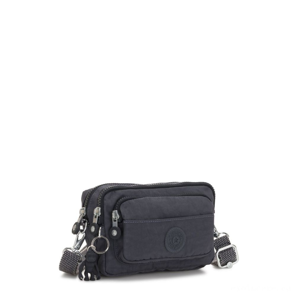 Kipling MULTIPLE Midsection Bag Convertible to Purse Evening Grey.