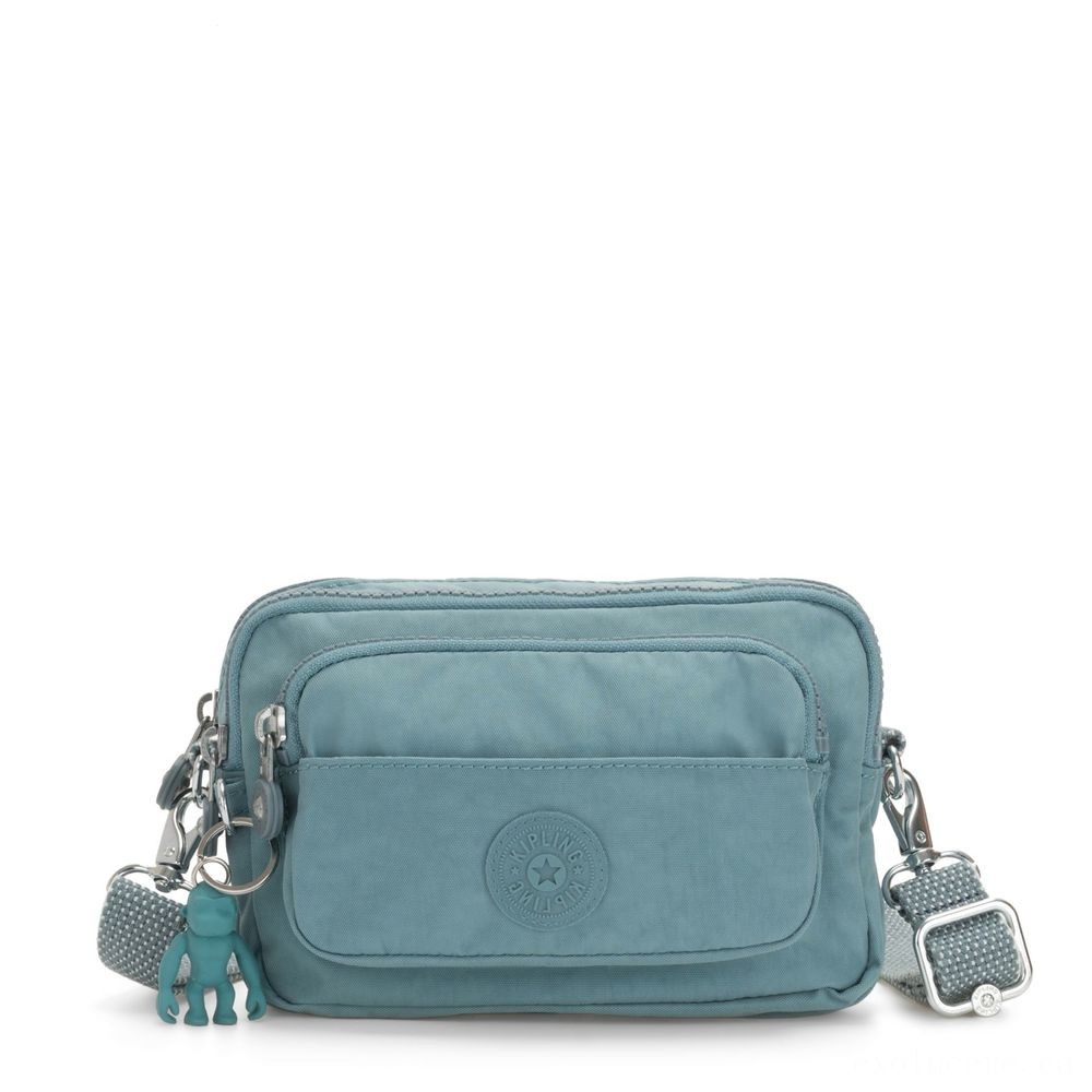 Kipling MULTIPLE Midsection Bag Convertible to Handbag Aqua Frost.