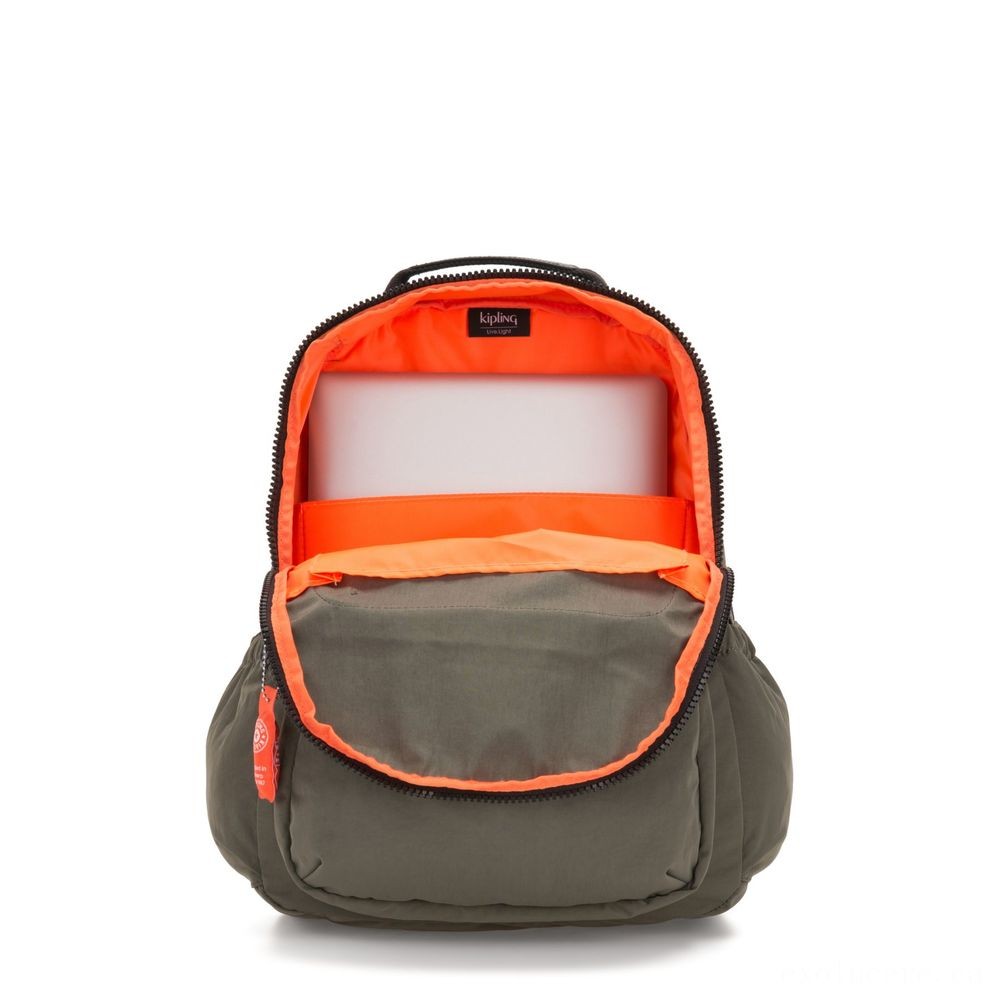 Cyber Week Sale - Kipling SEOUL GO Sizable knapsack along with notebook protection Cool Moss - One-Day Deal-A-Palooza:£48
