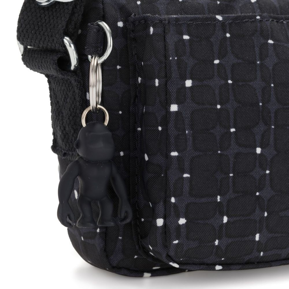 Black Friday Sale - Kipling ABANU Mini Crossbody Bag along with Changeable Shoulder Band Tile Print. - Blowout:£22