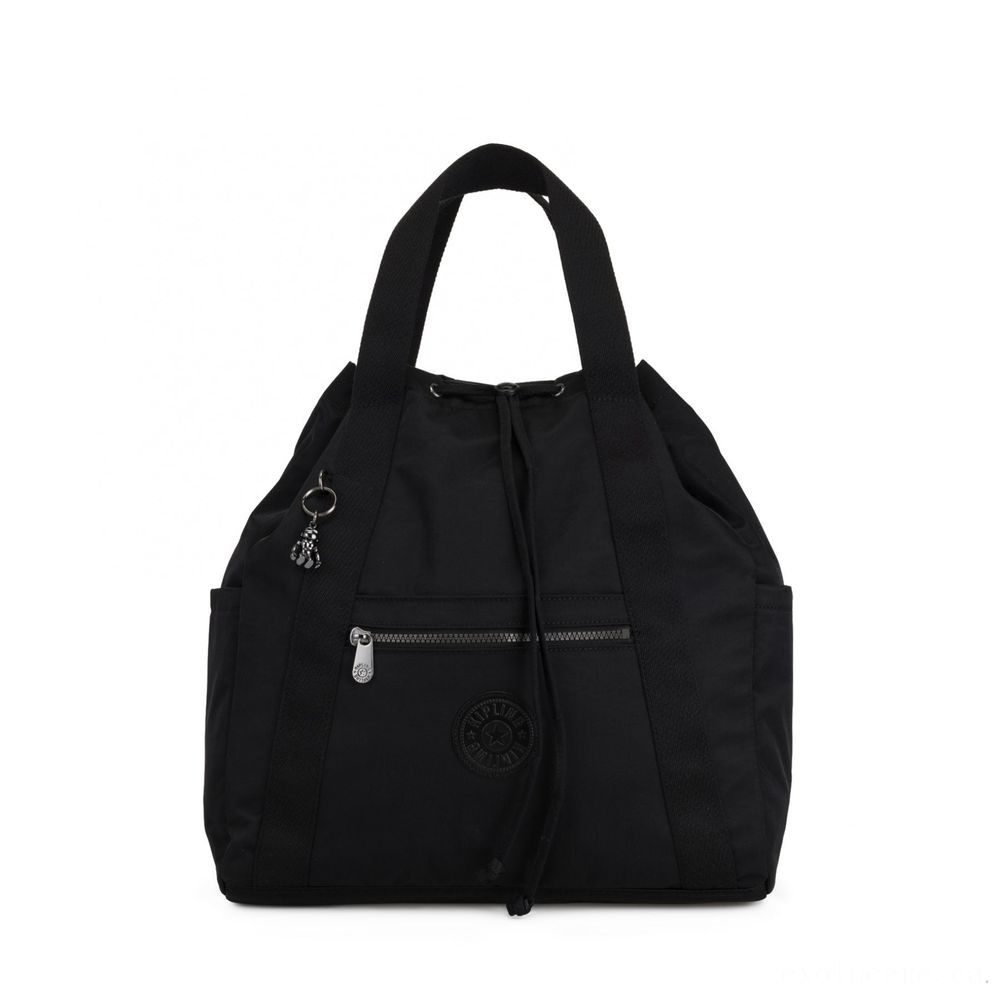 Seasonal Sale - Kipling ART BACKPACK M Medium Drawstring Bag Rich Black. - Cyber Monday Mania:£54