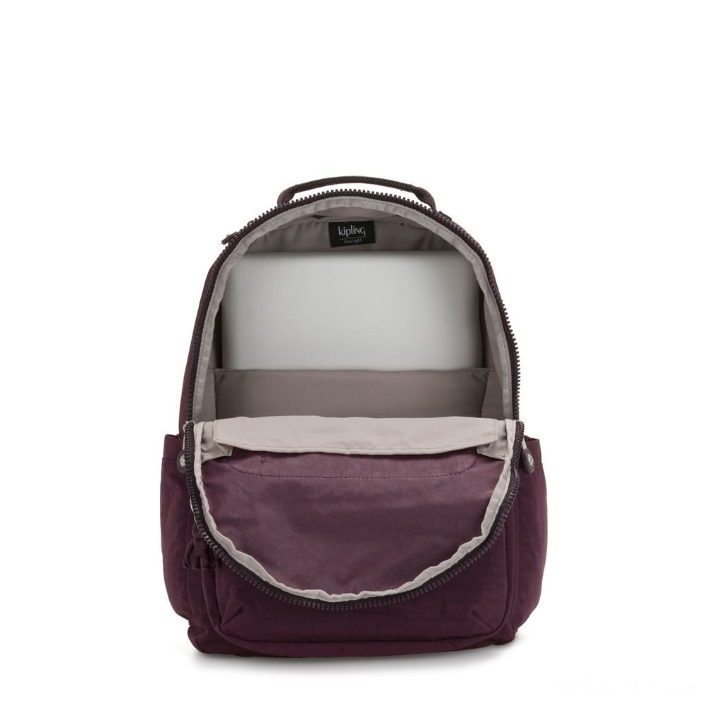 Kipling SEOUL Huge backpack along with Laptop Defense Dark Plum.