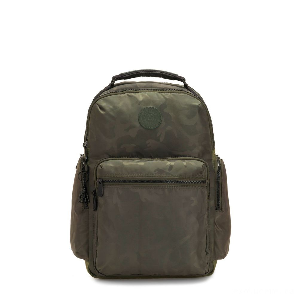 Kipling OSHO Huge backpack along with organsiational pockets Satin Camo.