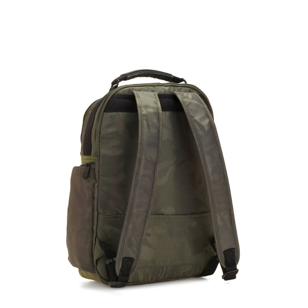 Members Only Sale - Kipling OSHO Sizable backpack along with organsiational pockets Silk Camouflage. - Clearance Carnival:£46