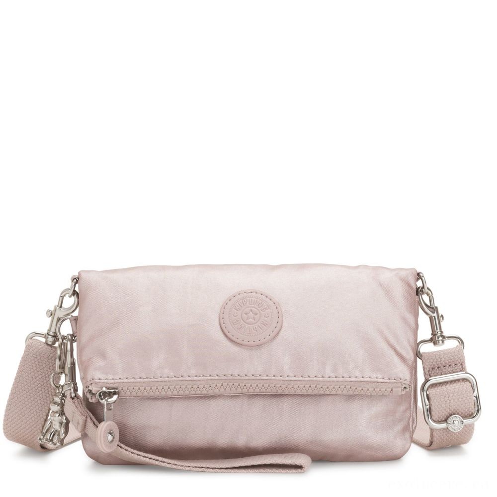 Lowest Price Guaranteed - Kipling LYNNE Small crossbody Convertible to Bum Bag Metallic Flower. - Boxing Day Blowout:£24