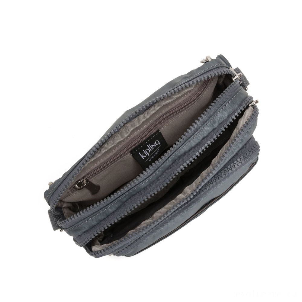 Kipling MULTIPLE Convertible waist bag Steel Grey Metallic.