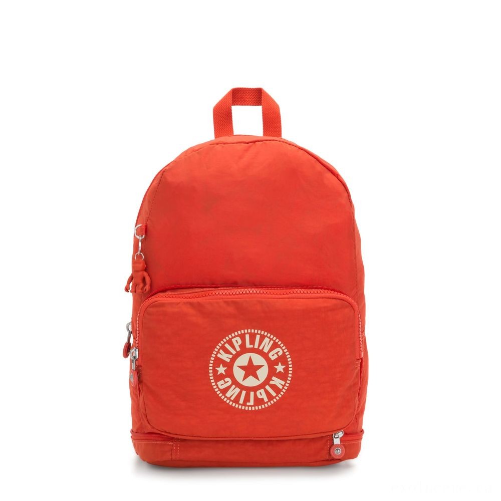 Kipling CLASSIC NIMAN CREASE 2-In-1 Convertible Crossbody Bag and Backpack Funky Orange Nc.