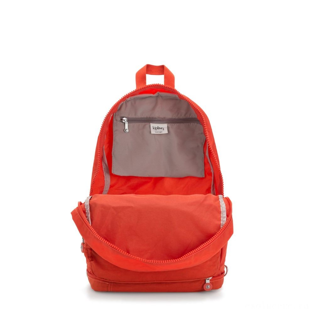 Kipling CLASSIC NIMAN FOLD 2-In-1 Convertible Crossbody Bag and Backpack Funky Orange Nc.