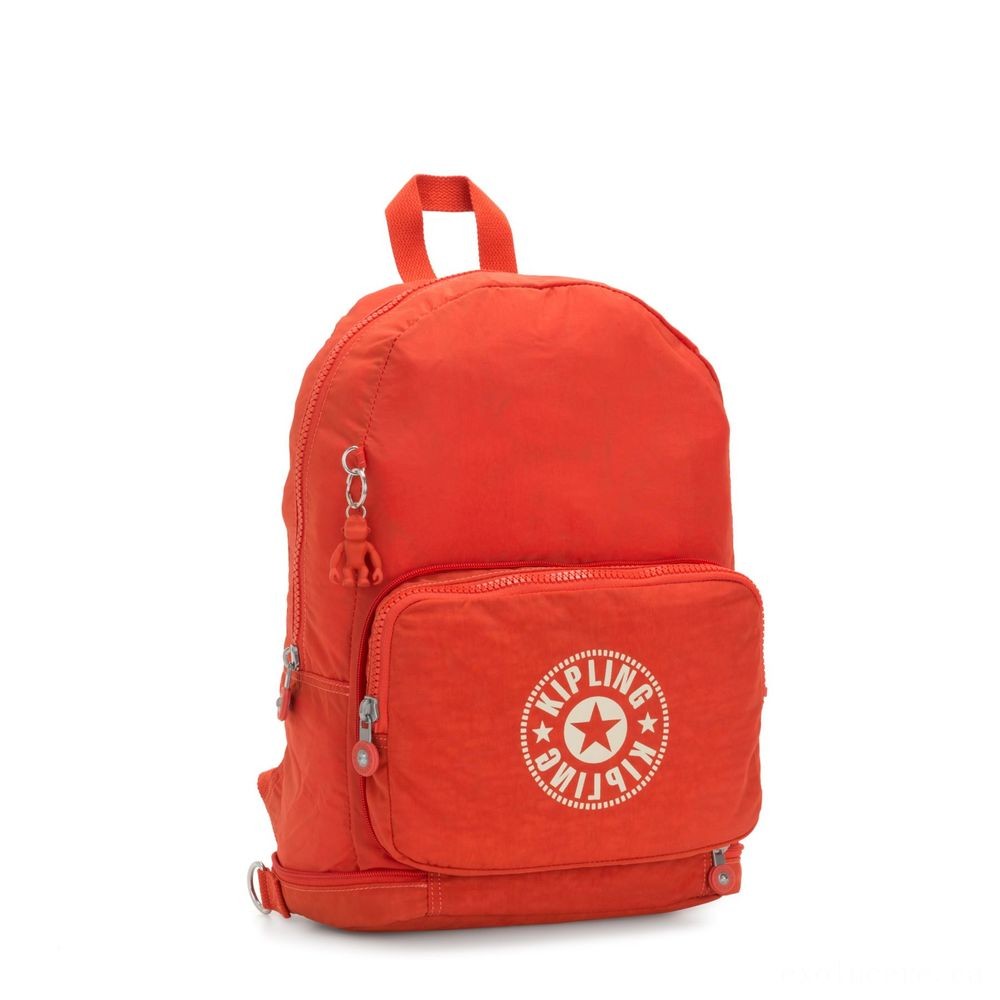 Kipling Standard NIMAN LAYER 2-In-1 Convertible Crossbody Bag as well as Backpack Funky Orange Nc.