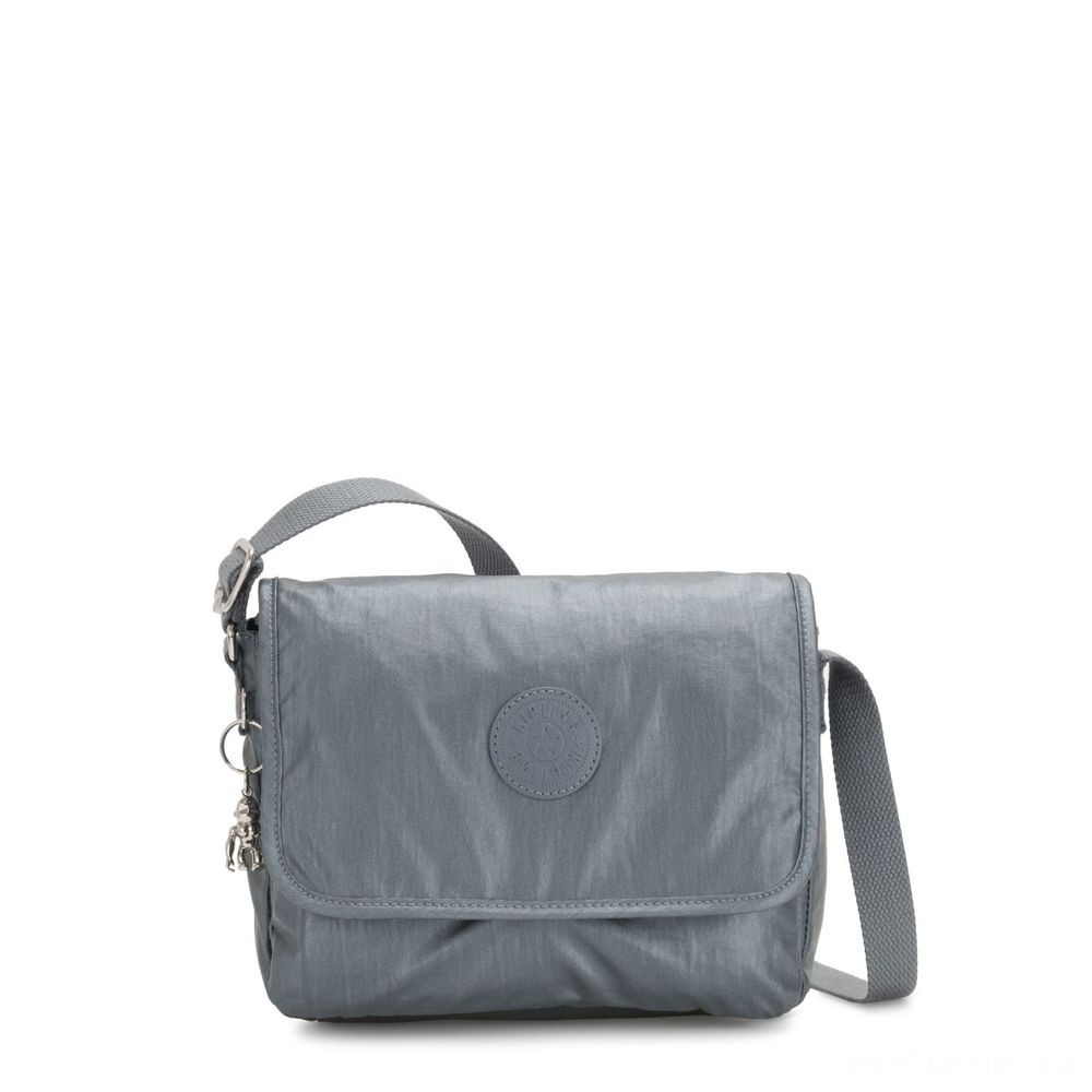 Valentine's Day Sale - Kipling NITANY Tool Crossbody Bag Steel Grey Metallic. - Click and Collect Cash Cow:£31