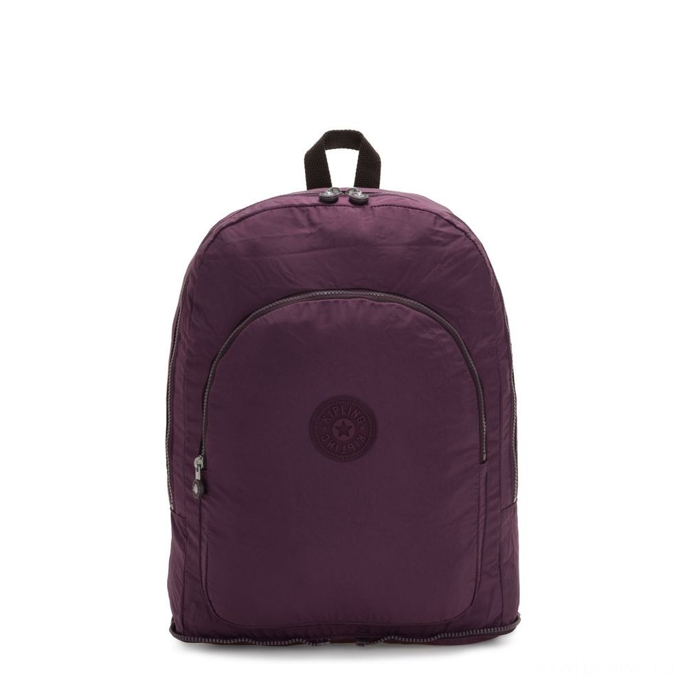 Kipling EARNEST Huge Foldable Backpack Sulky Plum.