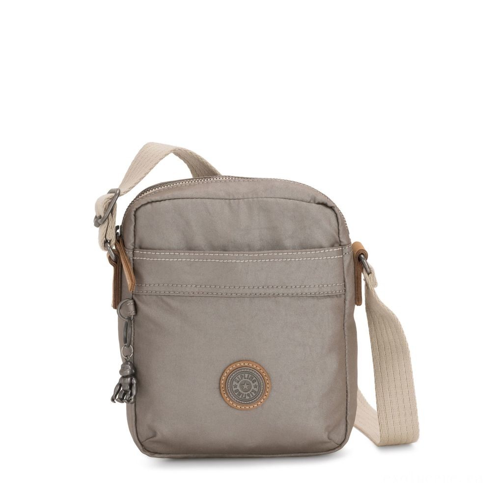 Flea Market Sale - Kipling HISA Small Crossbody bag with front magneic wallet Fungus Steel - Virtual Value-Packed Variety Show:£23