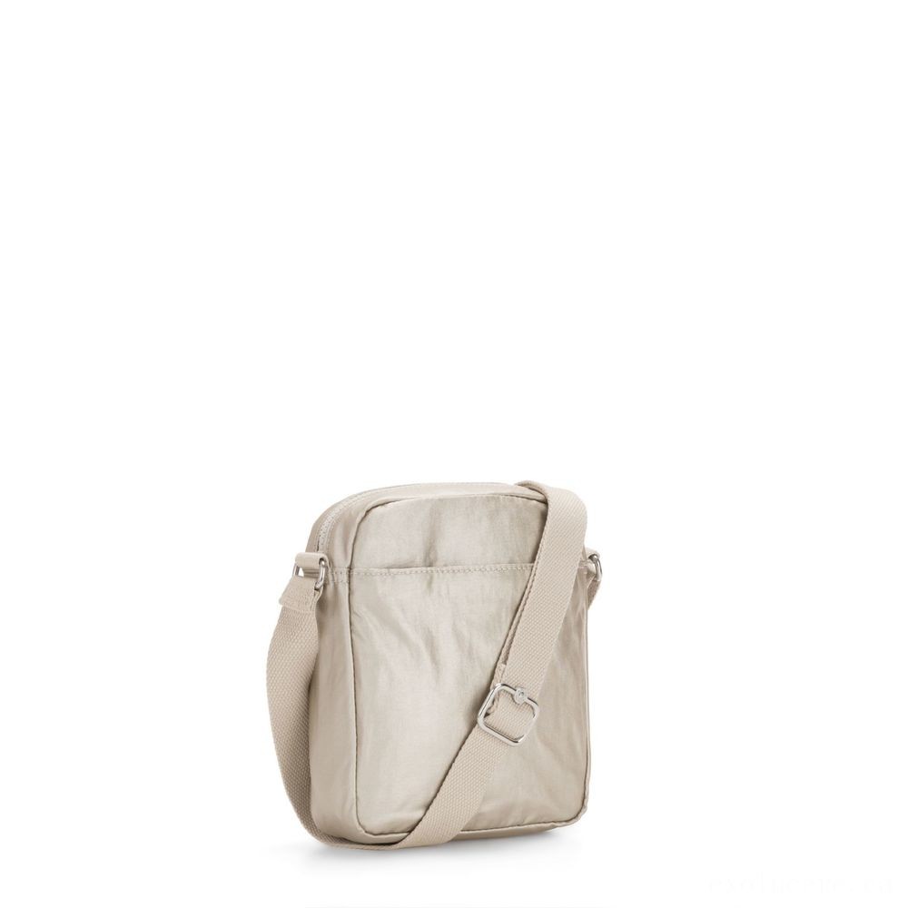 Cyber Monday Week Sale - Kipling HISA Small Crossbody bag along with frontal magneic pocket Cloud Metallic Combo - Closeout:£22