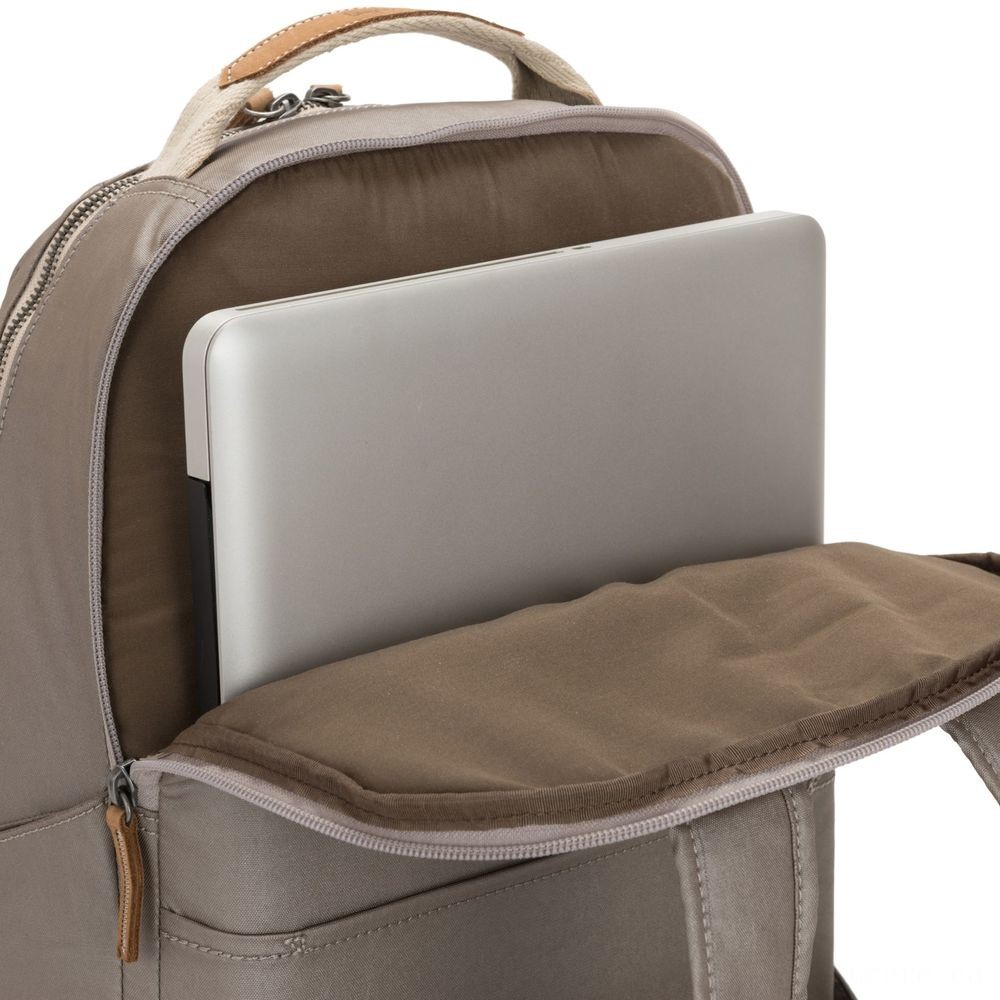 Kipling TROY Sizable Backpack along with padded laptop pc chamber Fungus Metallic.