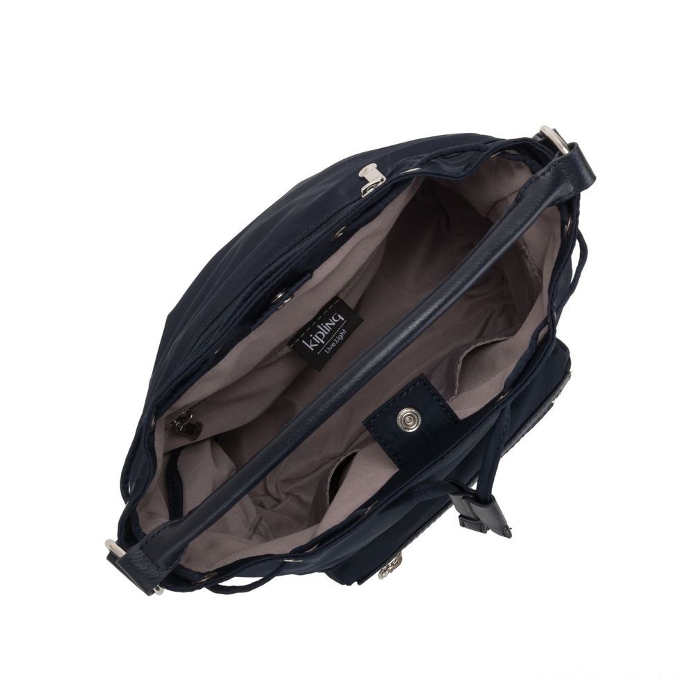 Kipling VIOLET S Small Crossbody Convertible to Handbag/Backpack True Blue Twill.