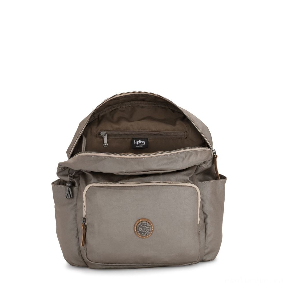 Hurry, Don't Miss Out! - Kipling HANA Big Knapsack with Front End Pocket Fungi Steel. - Black Friday Frenzy:£45