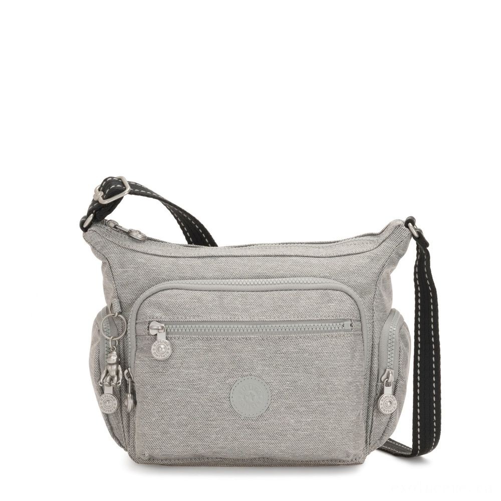 Kipling GABBIE S Small Crossbody Bag with various compartments Chalk Grey.