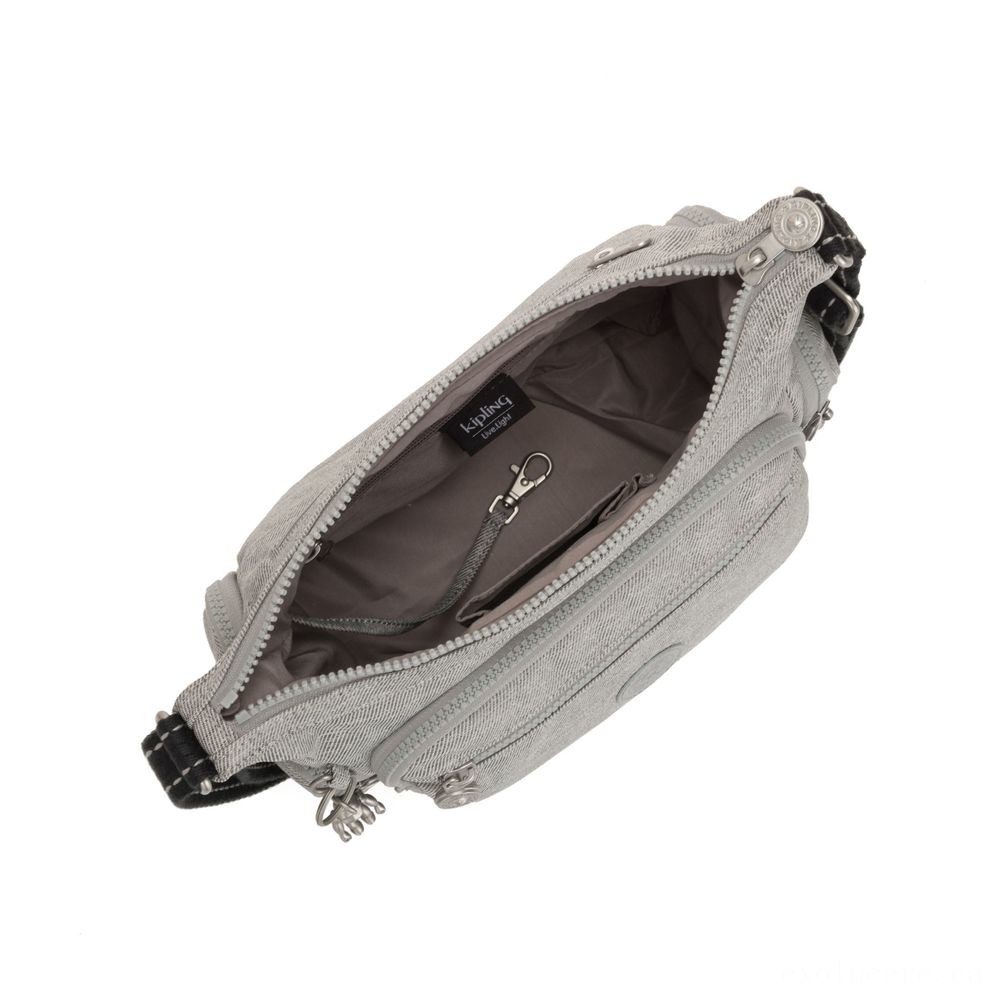 Kipling GABBIE S Small Crossbody Bag with several compartments Chalk Grey.