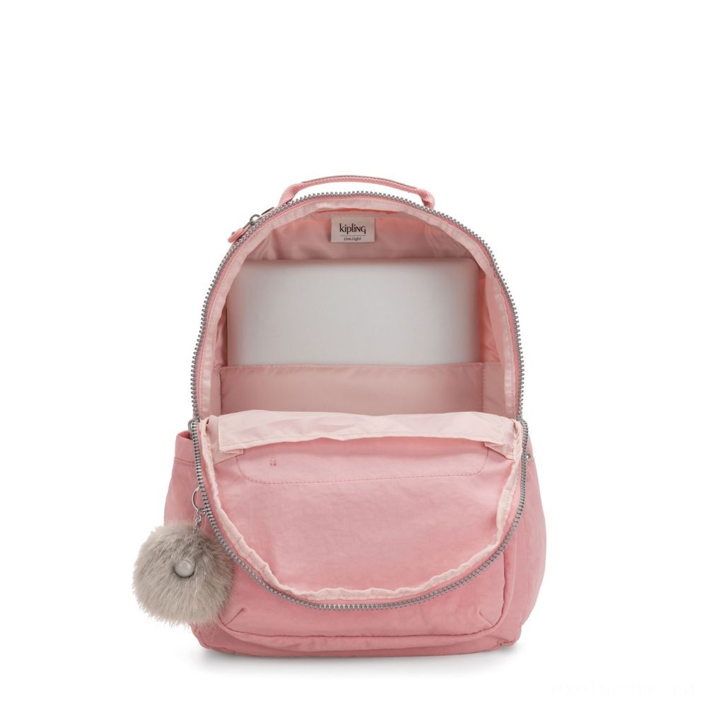 August Back to School Sale - Kipling SEOUL Huge Backpack with Laptop Computer Protection Bridal Rose. - Closeout:£47