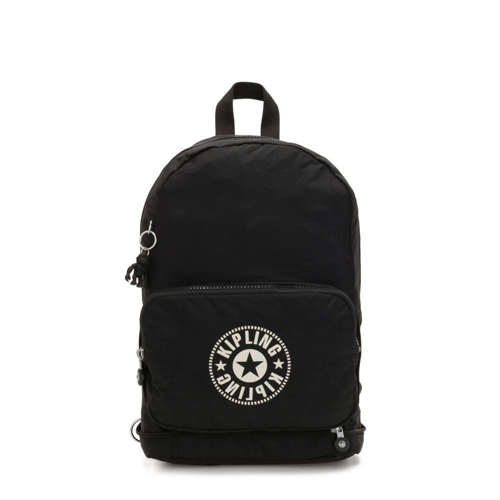 Kipling Standard NIMAN CREASE 2-In-1 Convertible Crossbody Bag as well as Backpack Lively Black.