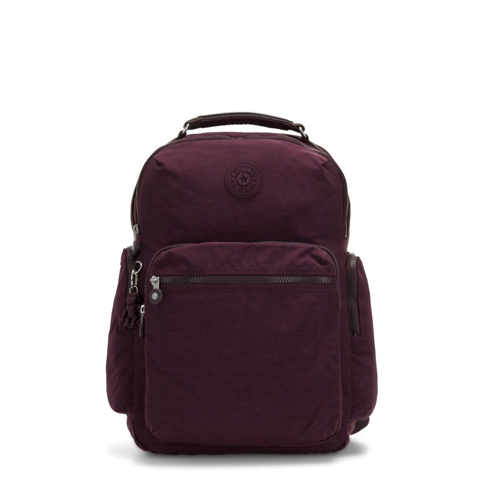 Kipling OSHO Large backpack along with organsiational pockets Dark Plum.
