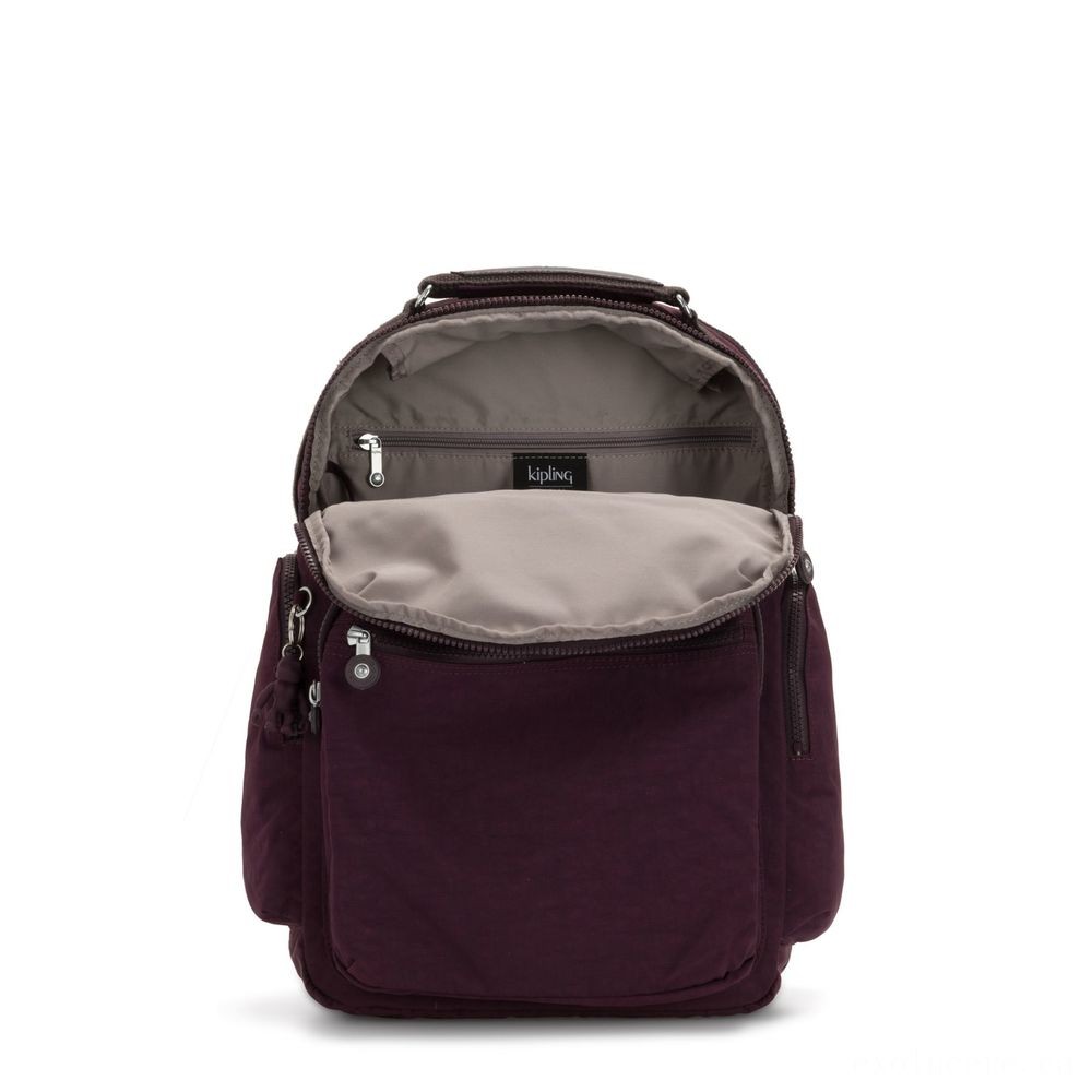 Kipling OSHO Large backpack with organsiational wallets Dark Plum.