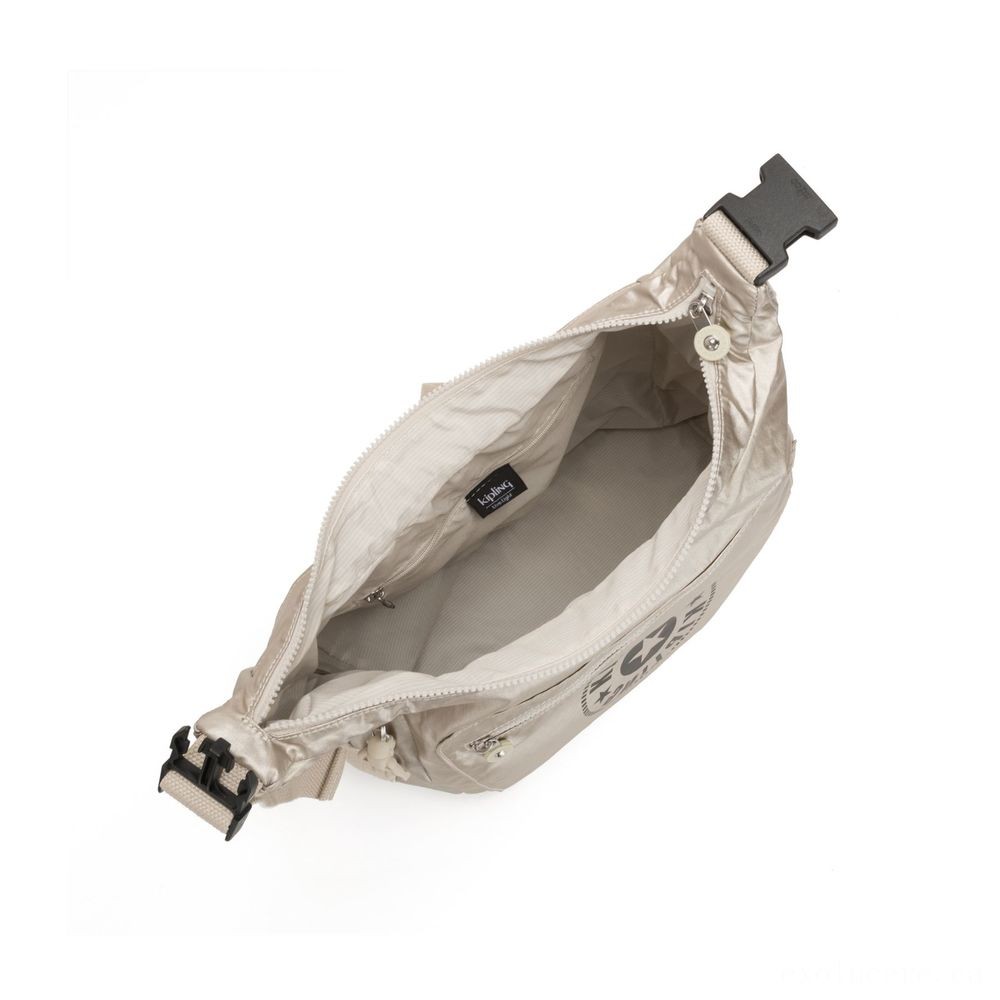 Kipling MORIE Huge Bag modifiable to Shoulderbag Cloud Metal Combo.