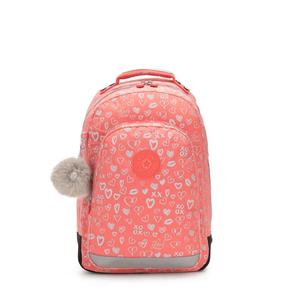 Kipling CLASS ROOM Huge backpack with notebook security Hearty Pink Met.