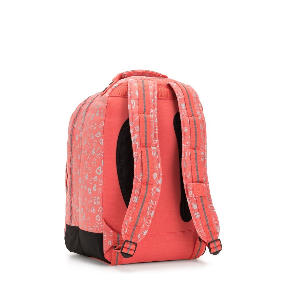 Kipling course ROOM Sizable backpack along with laptop protection Hearty Pink Met.