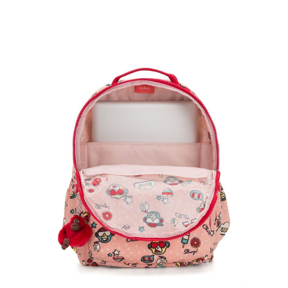 Holiday Sale - Kipling SEOUL GO Huge Backpack with Laptop Computer Protection Monkey Play. - Clearance Carnival:£45